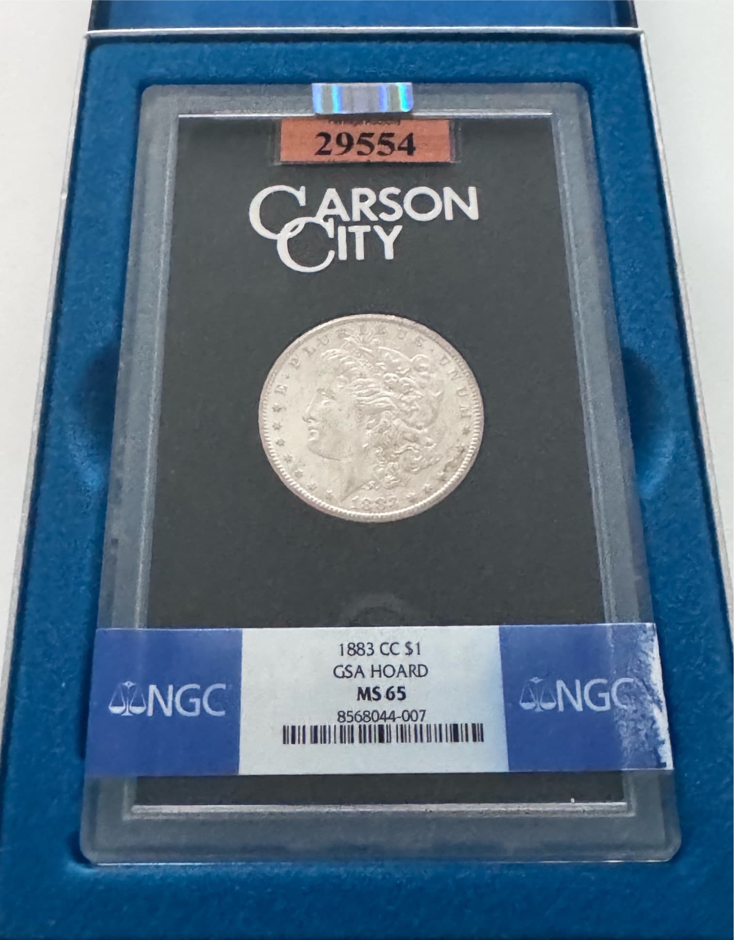 1883-CC Morgan Dollar MS65 NGC GSA Holder with Box and Papers